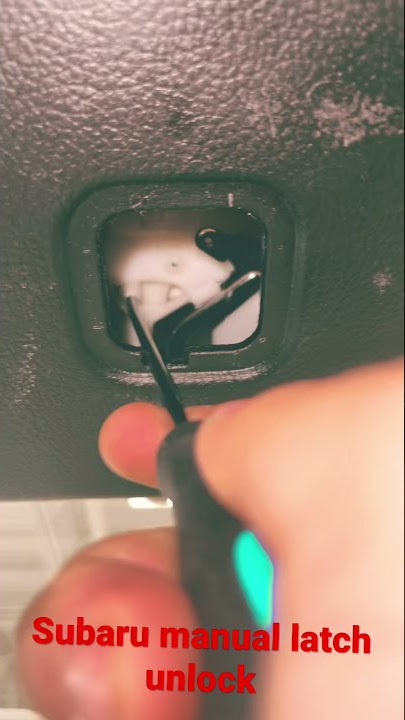Manual lift gate/trunk unlock Subaru