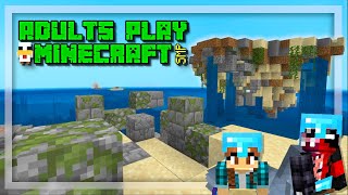 BUILDING A FLOATING ISLAND  - Adults Play Minecraft Episode 22