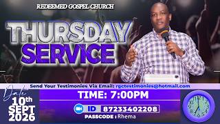 THURSDAY SERVICE  with Bishop Dr. RUGAGI Innocent.