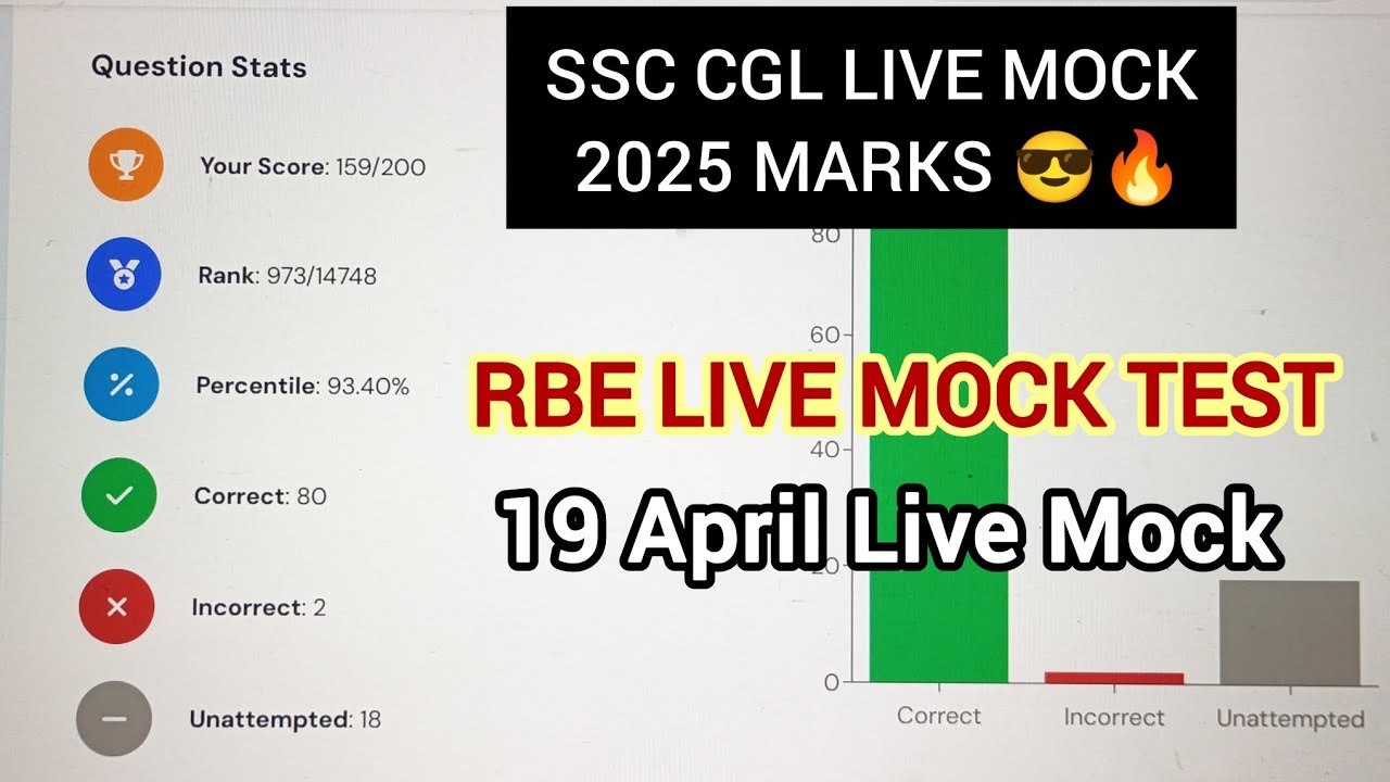 🎯 SSC CGL LIVE MOCK 2025 | RBE Live Mock Marks 😎 ssc cgl mock test # ...
