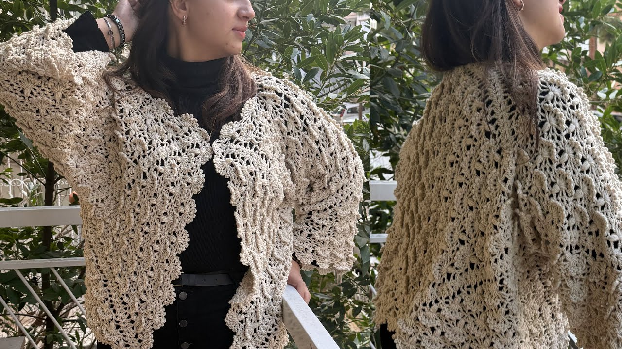 Вязать легко и приятно! Кардиган-шестиугольник крючком. Изготовление 