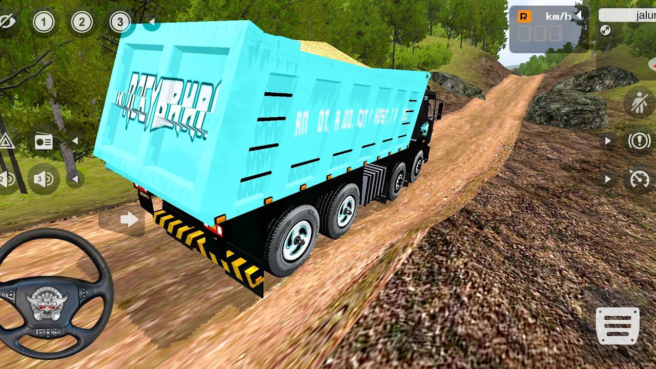 Bharatbenz truck Heavy material  loaded truck offroad Driving Game play l Bussimulator Indonesia