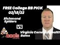 College Basketball Pick - Richmond vs Virginia Commonwealth Prediction, 2/18/2022 Expert Best Bets