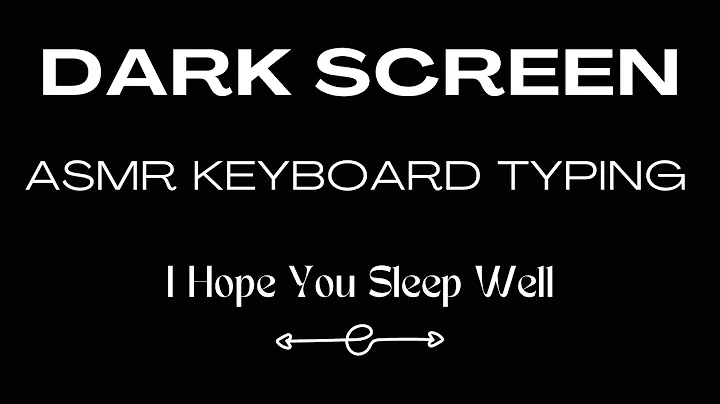 ASMR / KEYBOARD TYPING Sounds for Sleeping BLACK SCREEN / Nature Sounds / I Hope You Sleep Well