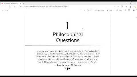 Introduction to Philosophy Analysis of two philosophical questions from the Big Questions Text