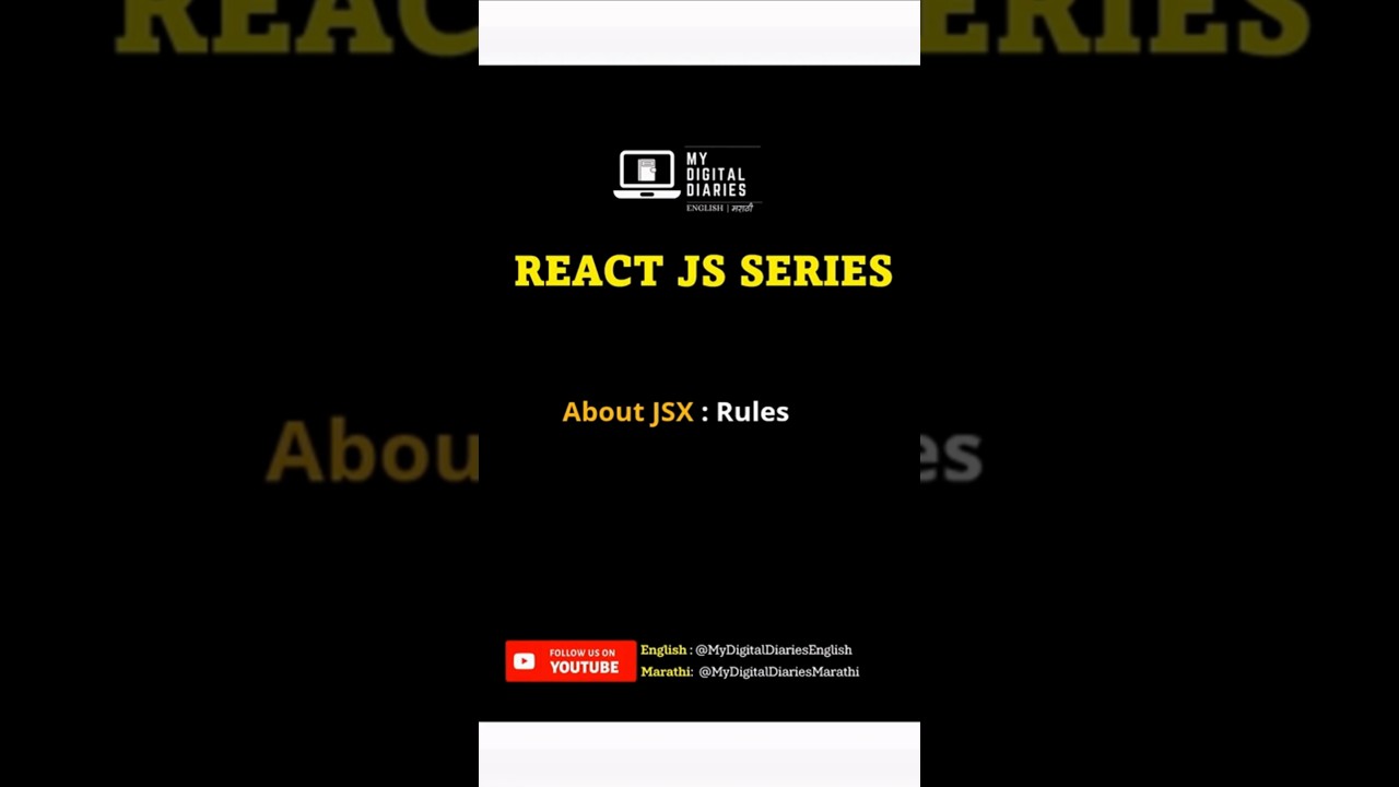 JSX Rules | React JS series 