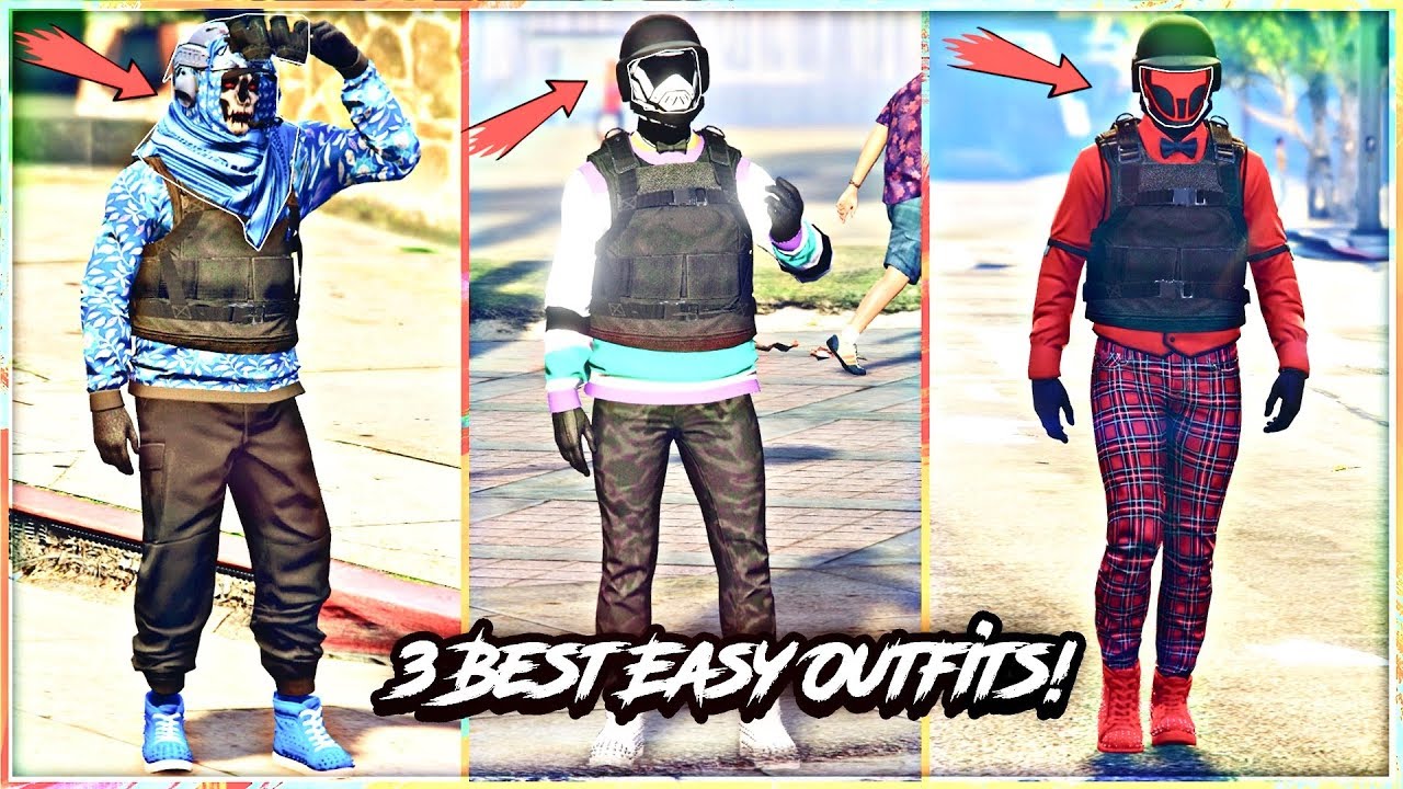 3 Easy & Simple GTA 5 Online (Tryhard Outfits) Using Clothing Glitches ...