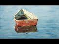 Watercolor of an old boat with textures