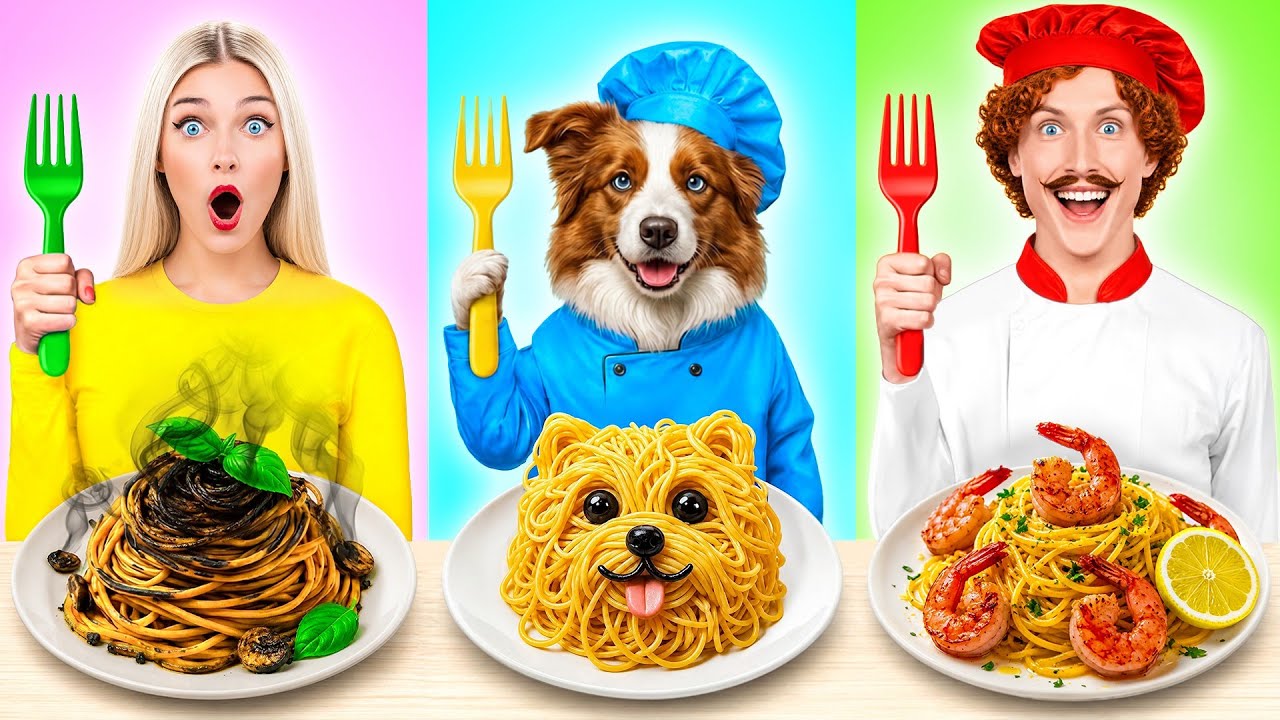 自分 VS 犬の料理チャレンジ | 面白い食べ物のレシピ Candy DO