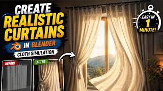 Create Realistic Curtains in Blender (Cloth Simulation) #tutorial