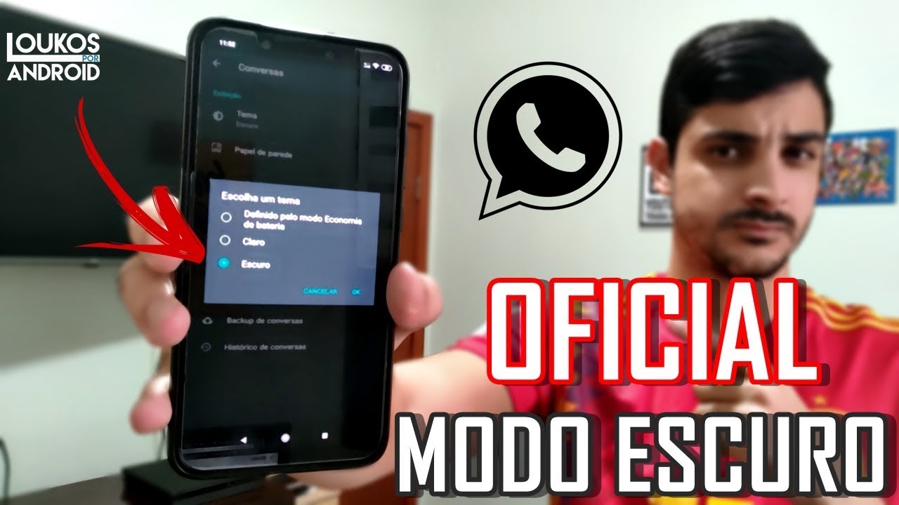 SAIU!!! Como ATIVAR o TEMA ESCURO do WHATSAPP OFICIAL 2020 - YouTube