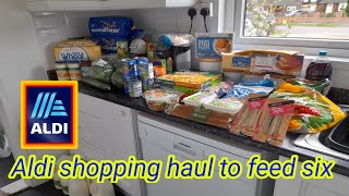 Aldi shopping haul to feed six for a week.