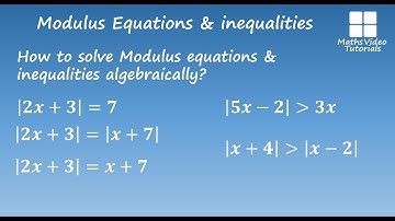 Solve Modulus equations & inequalities Algebraically