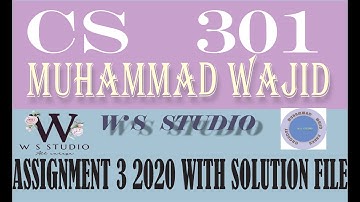 cs301 assignment 3 solution ~ cs 301 assignment 3 solution with file