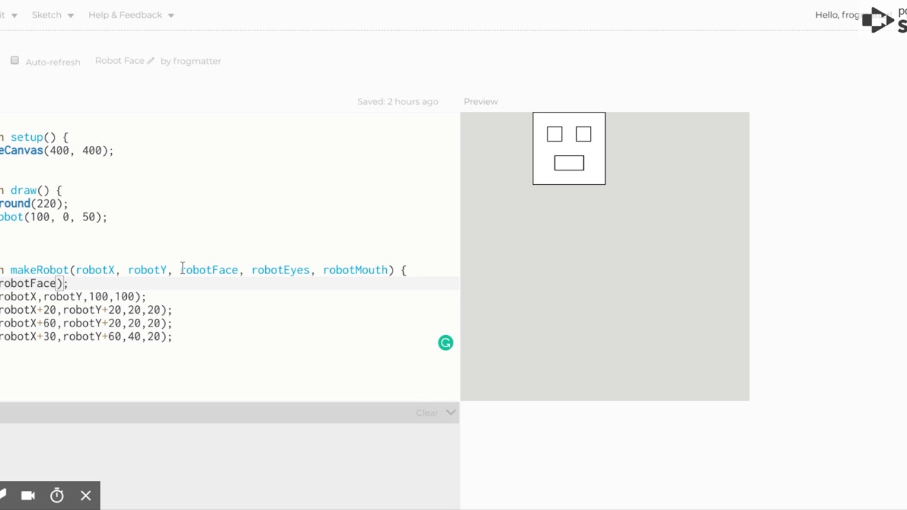 p5.js Web Editor | Robot Face - YouTube