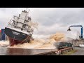 Ship Launch of Hybrid Cargo Ship AASFOSS at Royal Bodewes shipyard