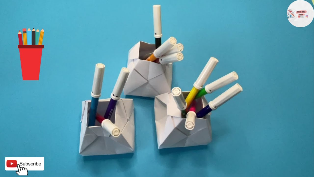 How to make a pencil case out of paper (Origami)