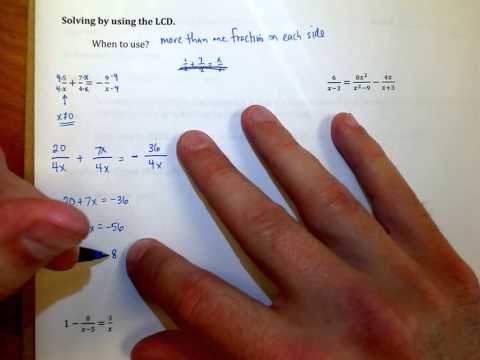 Lesson 10.8 Video 3 - Solving Rational Equations using the LCD