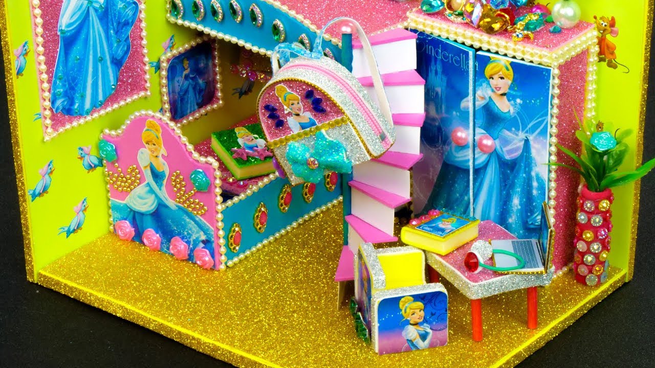 Diy Miniature Dollhouse Room Cinderella Room Decor Backpack