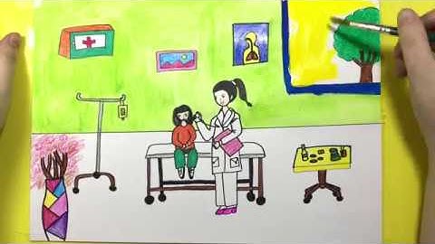 VẼ TRANH ĐỀ TÀI : ƯỚC MƠ CỦA EM - BÁC SĨ NỮ