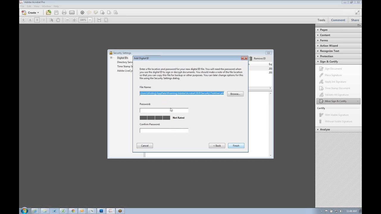 Adobe Acrobat X Pro - How To Create A Digital Signature - Youtube
