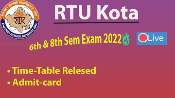 Live🛑: RTU 6th , 8th sem & special Exam Update🔥 2022 | RTU Kota