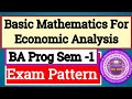 Basic Mathematics For Economic Analysis Exam Pattern DU SOL BA PROG 1st Semester 