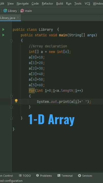 one dimensional array declaration in java - YouTube