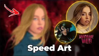 🕸️🔥 1 MINUTO | Sydney Sweeney (from Madam Web) - SpeedArt