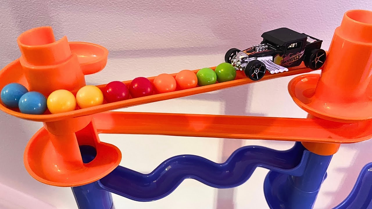 Marble Run ROLLER COASTER 🌟 HOT WHEELS CUSTOM CAR Start Multicoloured