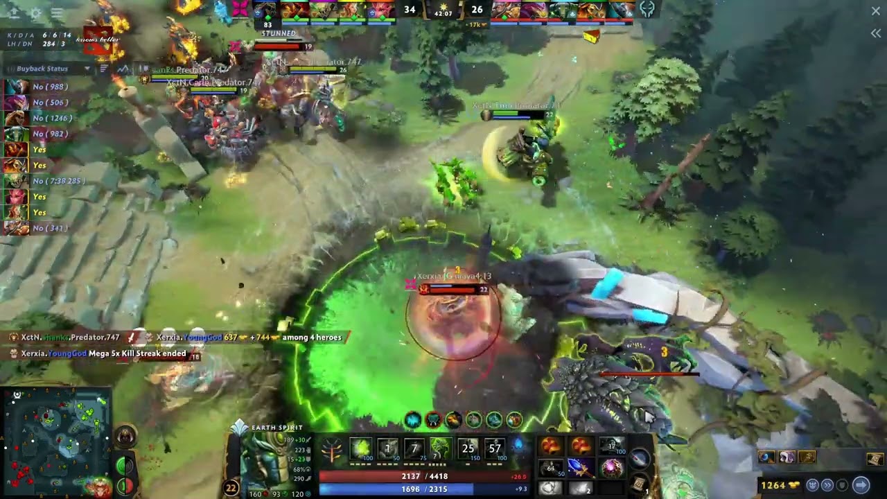 Tino's Earth Spirit - Crucial Catch of Young God leading to secure Roshan | DPC SEA Summer Tour 3