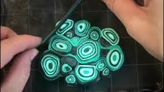 Most Easy Way to Create FAUX MALACHITE STONE from Polymer Clay. Jewelry Tutorial