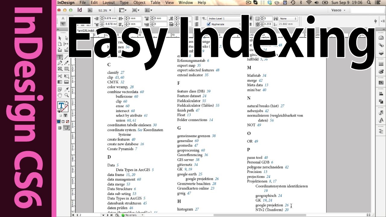 InDesign cs6 Indexing - Tutorial on how to create an Index for your