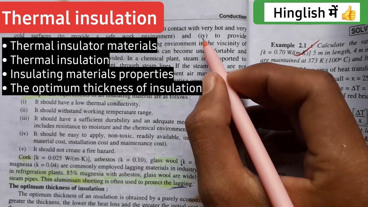 Thermal Insulation & The Optimum Thickness of Insulation in Hindi