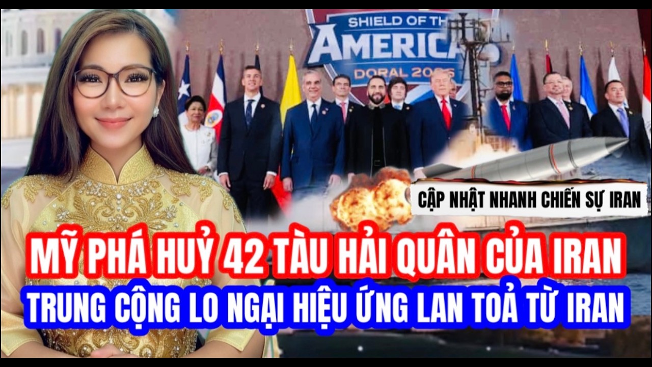 CHIẾN SỰ IRAN 7/3 - Mỹ phá hủy 42 tàu hải quân của Iran-Trung Cộng lo ngại hiệu ứng lan toả từ Iran