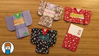 折り紙で作るかわいい着物のポチ袋 折り紙で作るかわいい着物のポチ袋