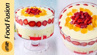 Eid Dessert Recipe - Strawberry \& Fruit Custard Trifle by Food Fusion