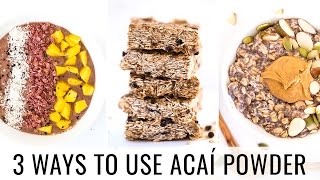 HOW TO USE ACAI POWDER | 3 vegan recipes screenshot 5