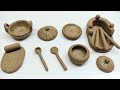 DIY miniature clay kitchen set making 😍 || #art #claykitchenset