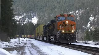 (4K)  Stack Train and a Manifest at East Kootenai Falls