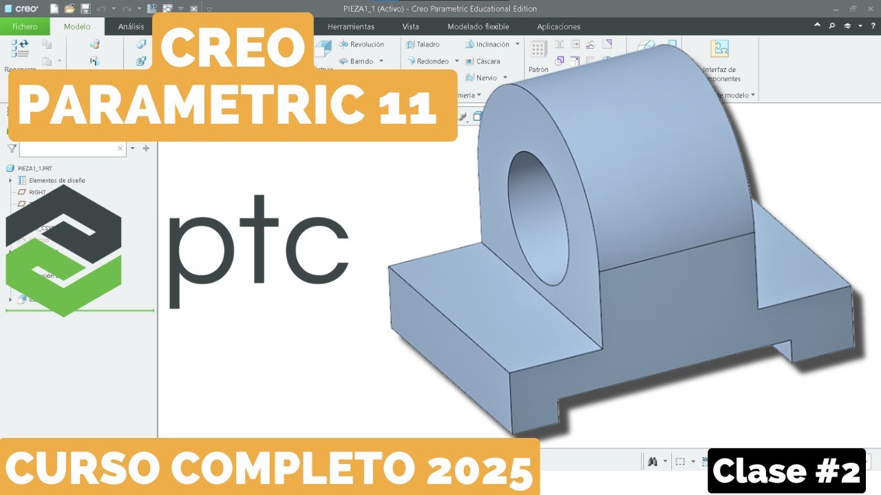 Tutorial Curso Completo de PTC Creo Parametric 11 para Principiantes ...