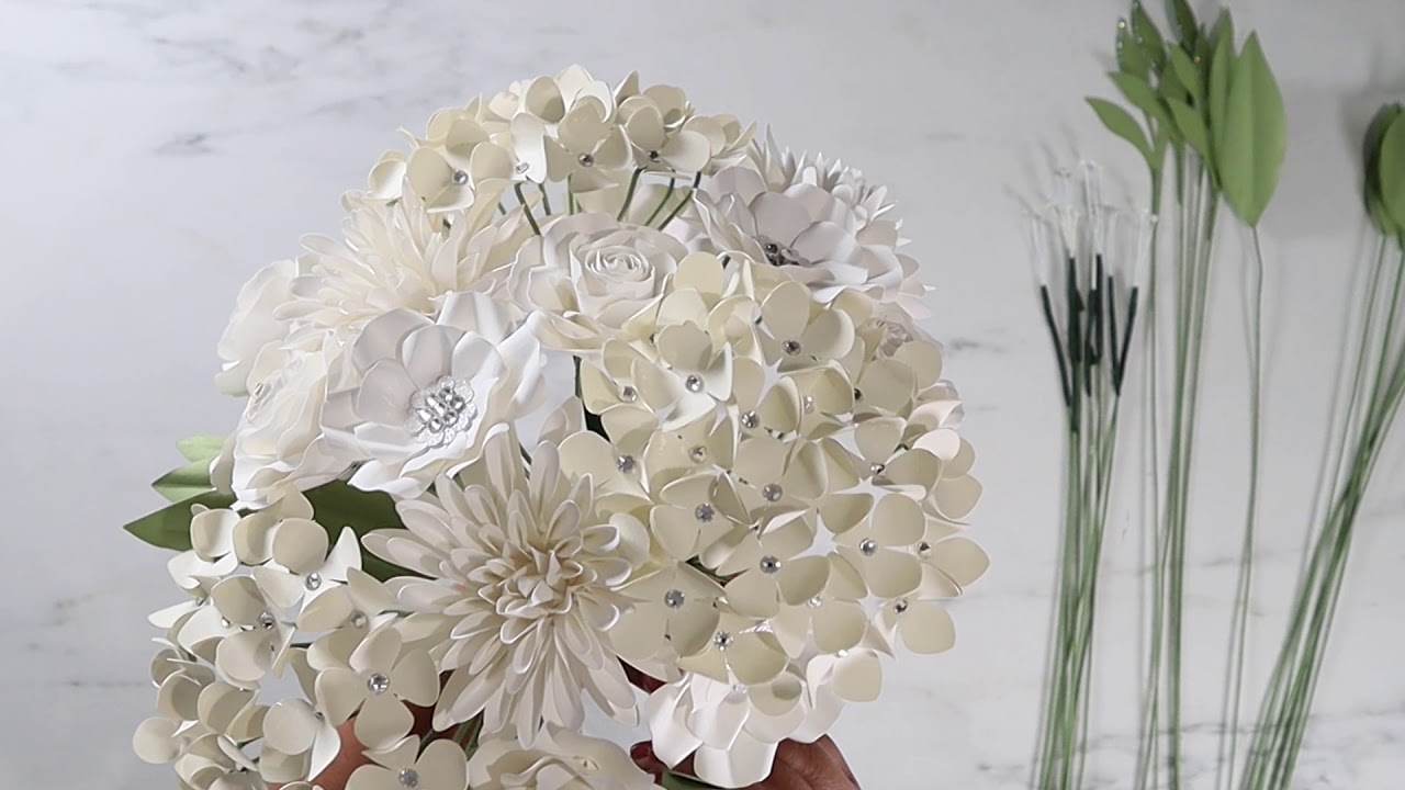 DIY ASSEMBLING BRIDAL PAPER FLOWER BOUQUET