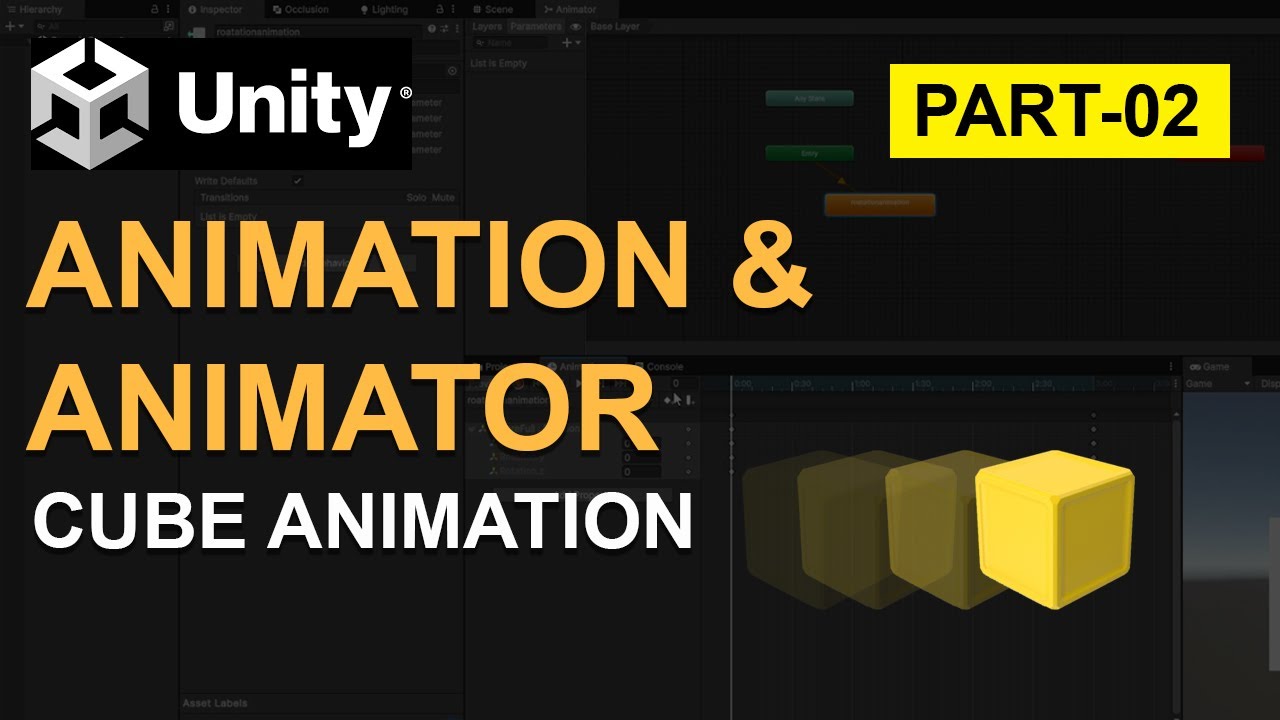 👉 Unity Animator Tutorial | Part 2 | Cube Movement + Rotation + Loop Animation (Hindi)