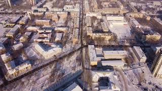 Улица Новая Заря зимой, Красноярск с высоты, 2024