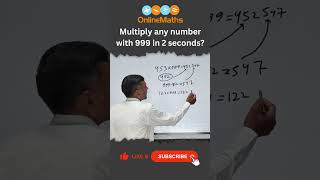 Fastest Trick to Multiply by 999 #onlinemaths #maths #mathsshorttricks #shorts