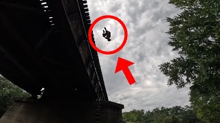 Veka Train Bridge CLIFF JUMPING in Zelienople PA! [4k 60fps] Bridge Jump Flipping!