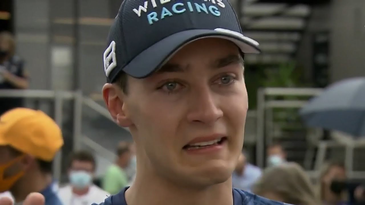 Russell CRYING after Scoring 1st Points for Williams YouTube