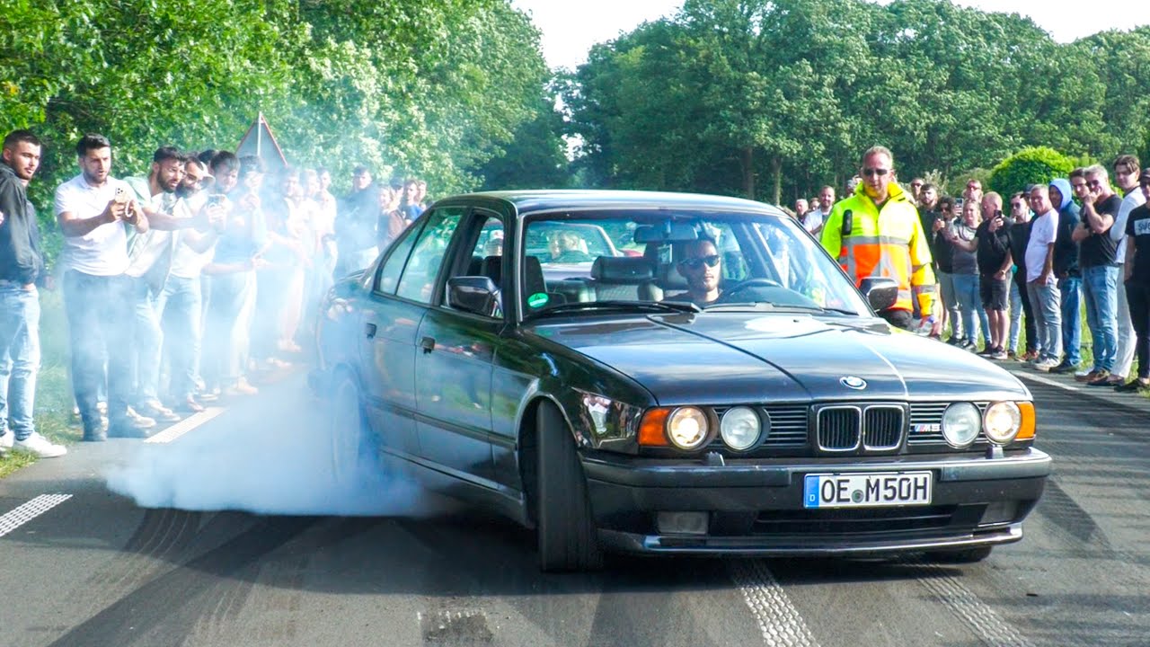 BMW M5 E34 - Start Up, Acceleration SOUNDS And BURNOUT! - YouTube
