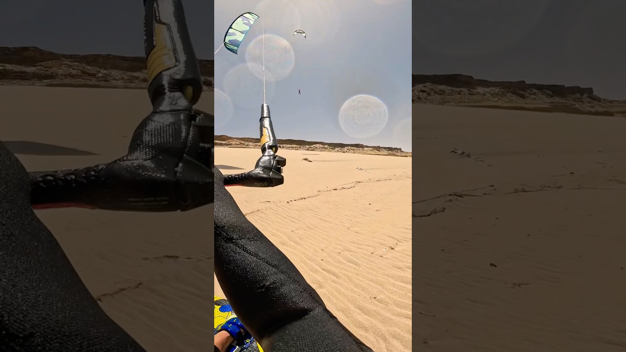 Sending BIG off a remote sand dune! #courtintheact #kiteboarding #cliffjump #sahara #kitesurfing