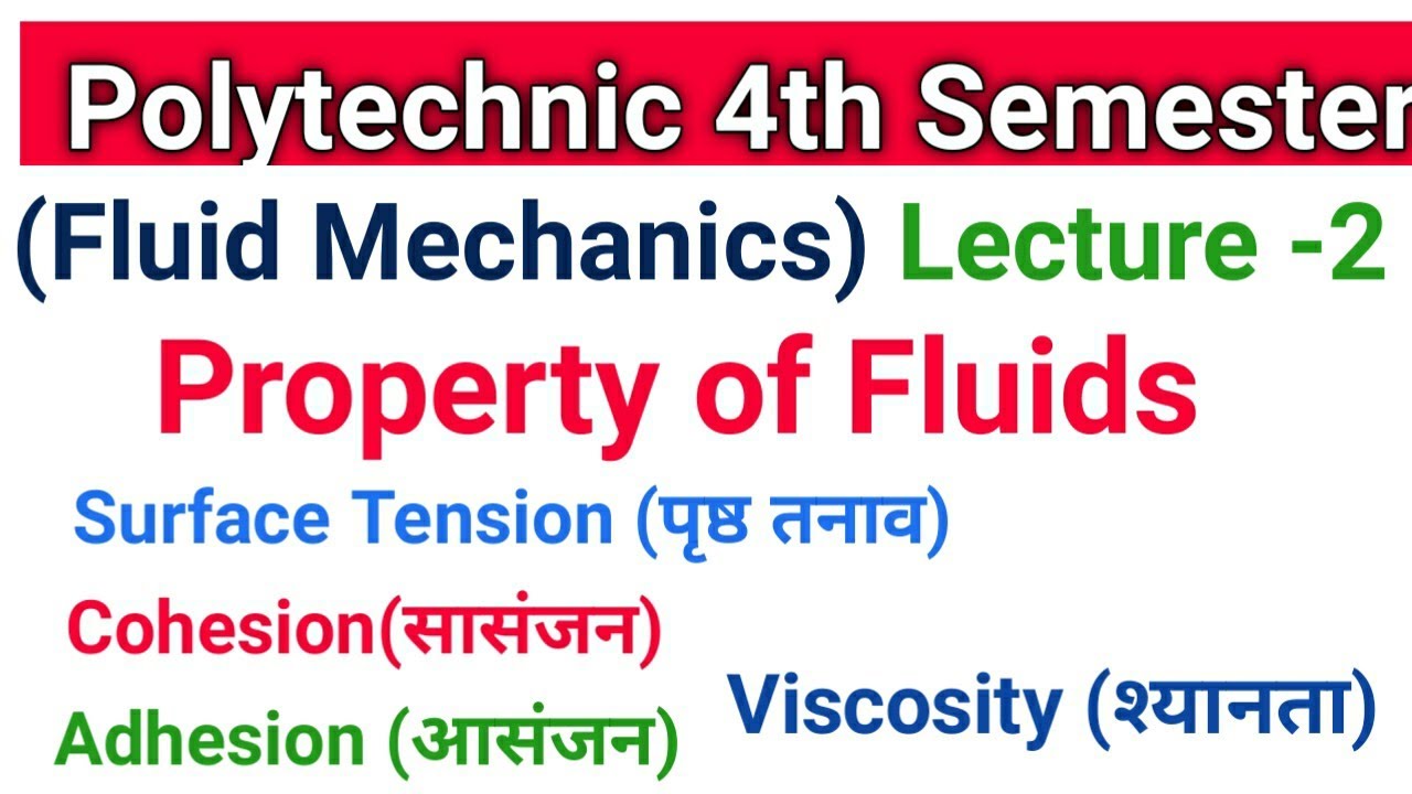 Property of Fluids in Hindi/Fluid mechanics Part2/Mechanical